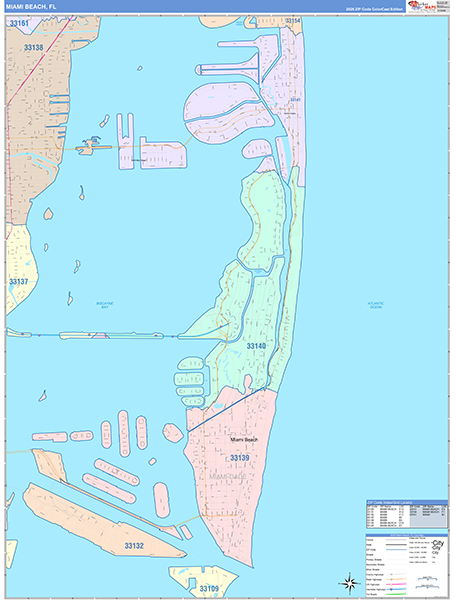 Miami Beach Wall Map